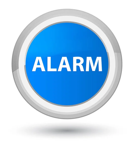 Alarme ciano principal botão redondo azul — Fotografia de Stock