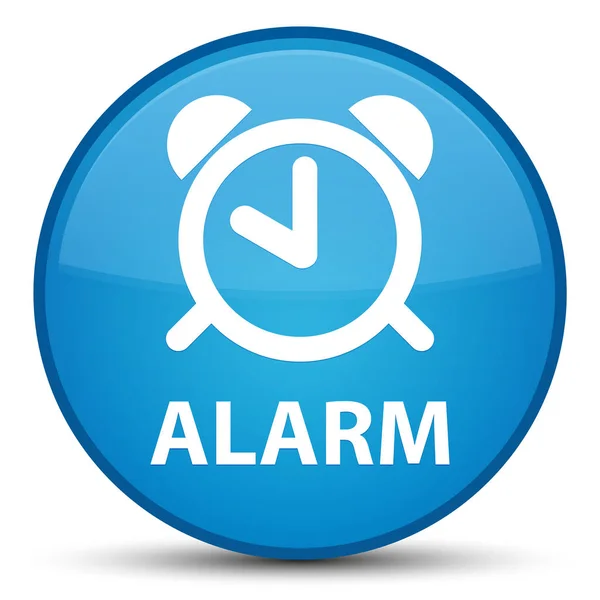 Alarm specjalne cyan niebieski okrągły przycisk — Zdjęcie stockowe