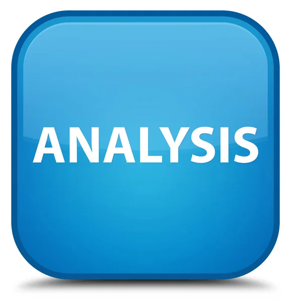 Analyse speciale cyaan blauw vierkante knop — Stockfoto