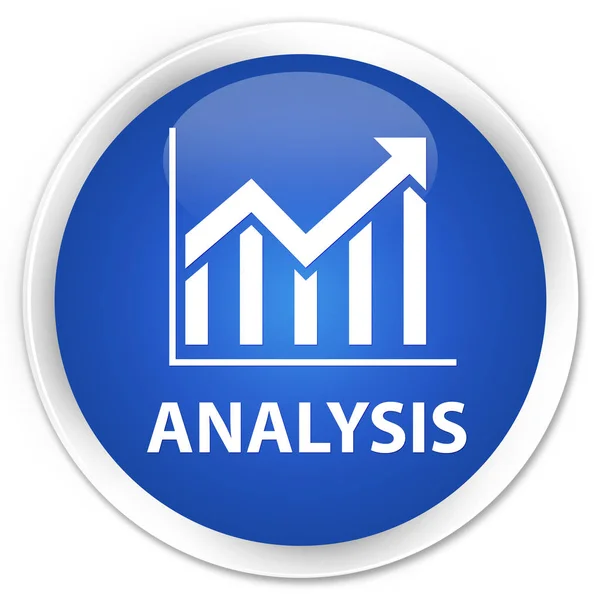 Analýza (statistika ikonu) premium modré kulaté tlačítko — Stock fotografie