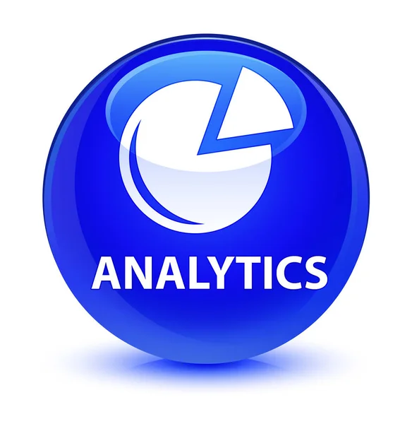 Analytics (ikonę wykresu) szklisty niebieski okrągły przycisk — Zdjęcie stockowe