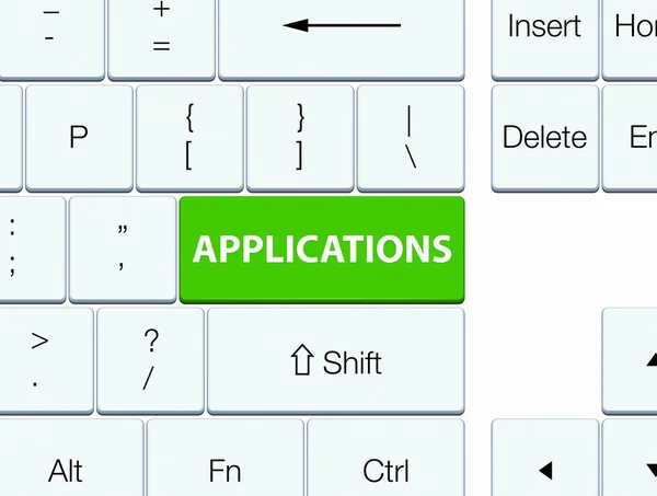 Toepassingen zachte groene toetsenbord knop — Stockfoto