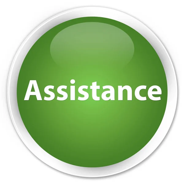 Assistance premium soft green round button — Stock Photo, Image