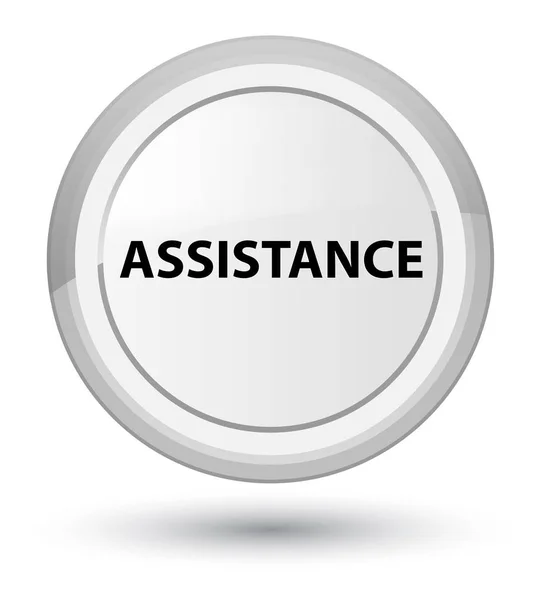 Assistance prime white round button — Stock Photo, Image