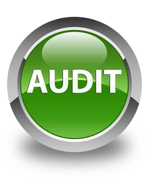 Audit glossy soft green round button — Stock Photo, Image