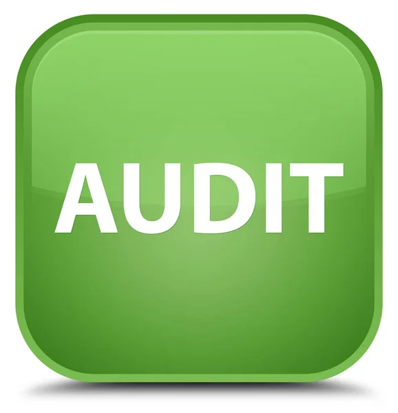 Audit special soft green square button — Stock Photo, Image