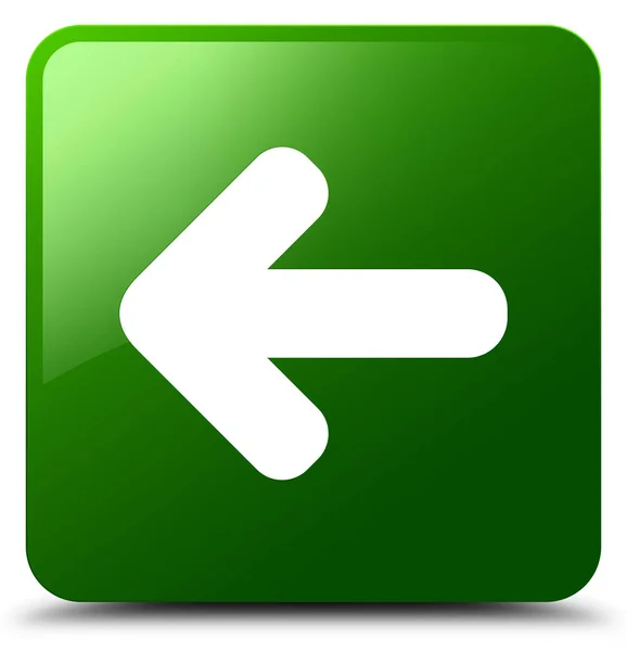 Ícone de seta para trás botão quadrado verde — Fotografia de Stock