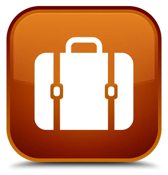 Przycisk kwadratowy brązowy ikona specjalne torby — Zdjęcie stockowe