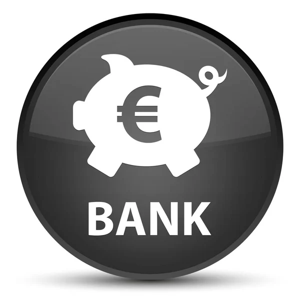 Banque (tirelire euro signe) bouton rond noir spécial — Photo