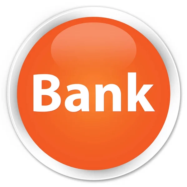 Bank premium orange round button — Stock Photo, Image