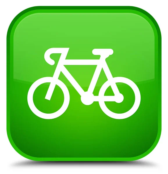自行车图标特殊绿色方形按钮 — 图库照片