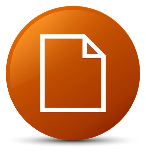 Icono de página en blanco botón redondo marrón —  Fotos de Stock