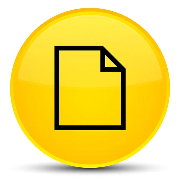 Icône page blanche bouton rond jaune spécial — Photo
