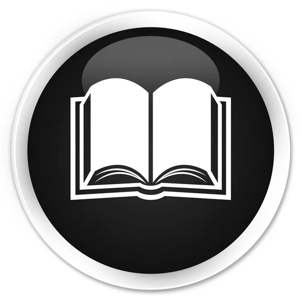 Könyv ikon prémium fekete kerek gomb — Stock Fotó