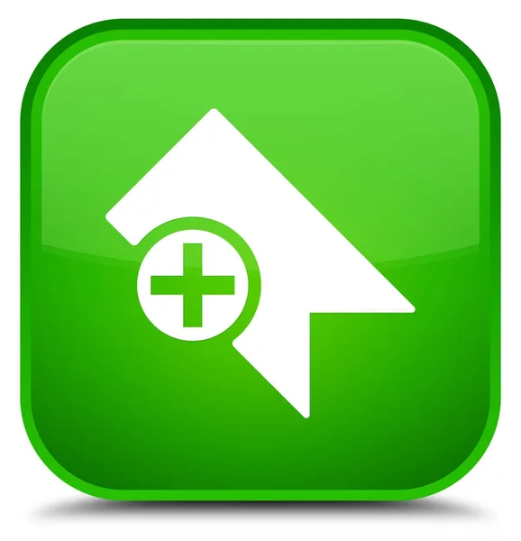 Піктограма закладок спеціальна зелена квадратна кнопка — стокове фото
