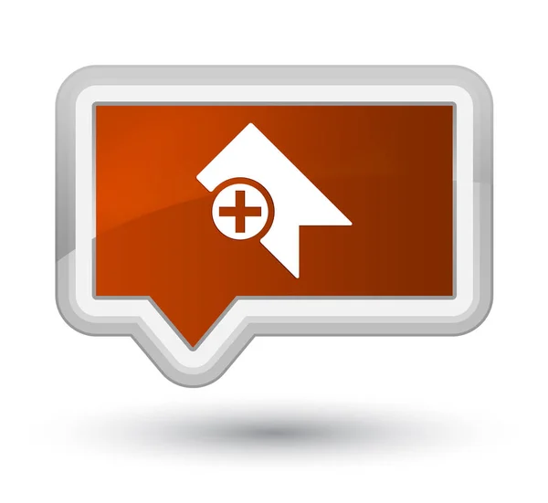 Ícone de marcador botão de banner marrom primo — Fotografia de Stock