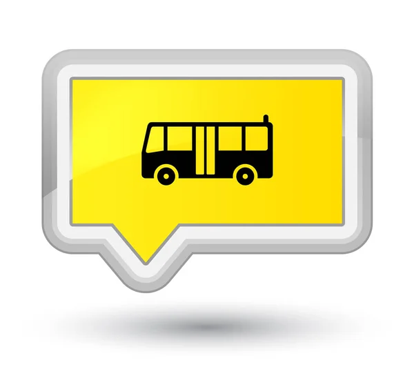 Bus icon prime yellow banner button — Stock Photo, Image