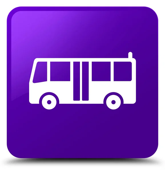 バス紫アイコン四角ボタン — ストック写真