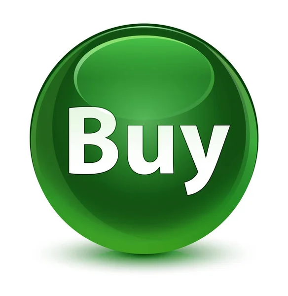 Buy glassy soft green round button — Stock Photo, Image