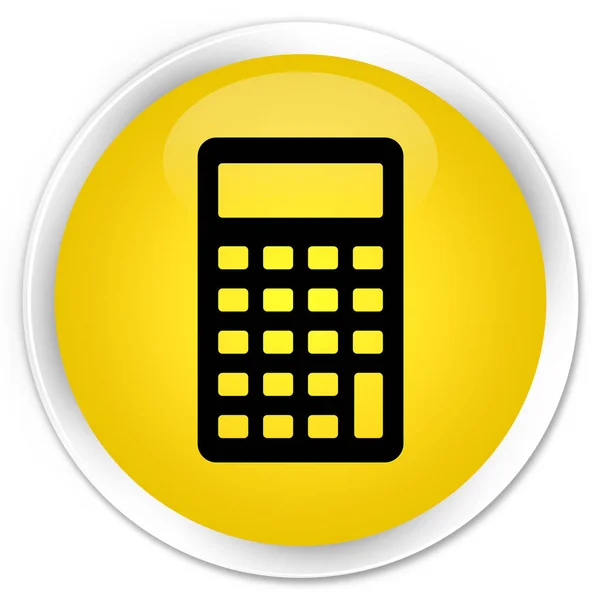 Calcolatrice icona premio giallo pulsante rotondo — Foto Stock