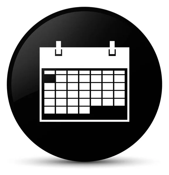 Icona del calendario pulsante rotondo nero — Foto Stock