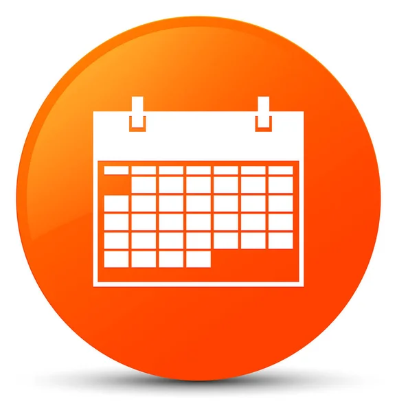 Calendar icon orange round button — Stock Photo, Image