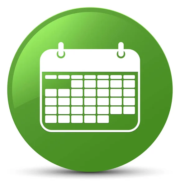 Kalender-ikonen mjuka gröna runda knappen — Stockfoto