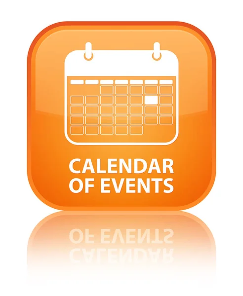イベント特別なオレンジ色の正方形ボタンのカレンダー — ストック写真