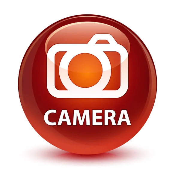Camera glassy brown round button — Stock Photo, Image