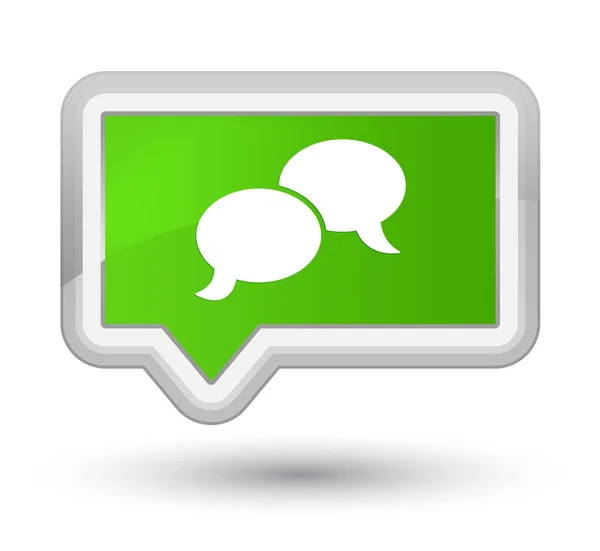 Chat bubble icon prime soft green banner button — Stock Photo, Image