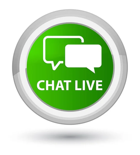 Chat live prime vert bouton rond — Photo