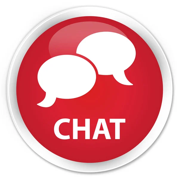 Chat premium botão redondo vermelho — Fotografia de Stock