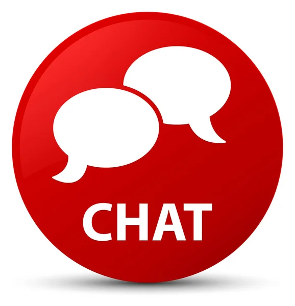 Chat rode ronde knop — Stockfoto