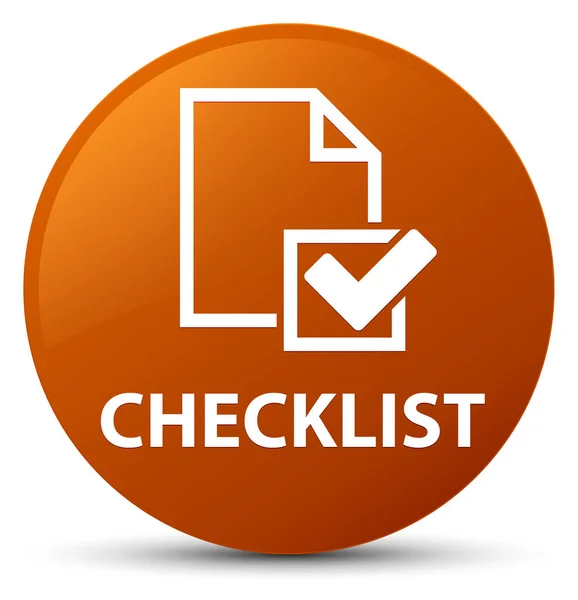 Checklist brown round button — Stock Photo, Image