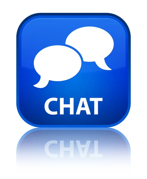 Chat special blue square button — Stock Photo, Image