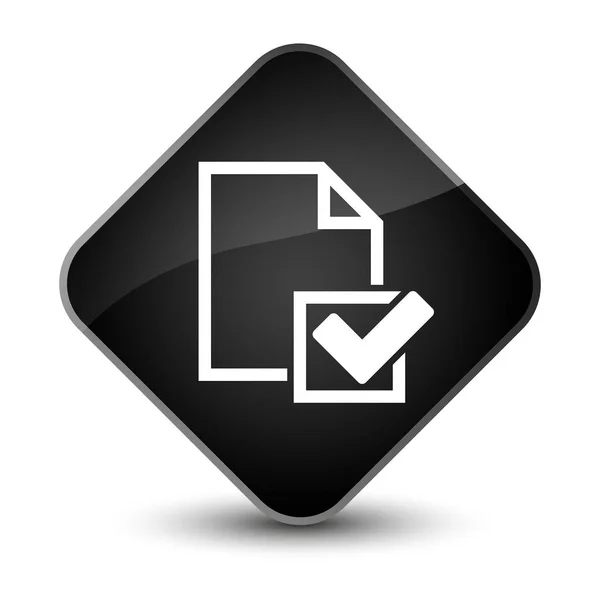 Checklist icon elegant black diamond button — Stock Photo, Image