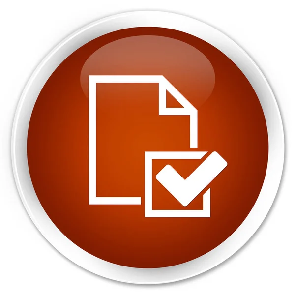 Checklist icon premium brown round button — Stock Photo, Image