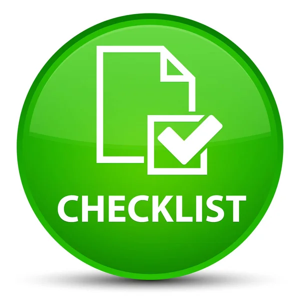 Checklist special green round button — Stock Photo, Image