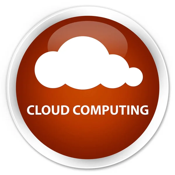 Pulsante rotondo marrone premium cloud computing — Foto Stock