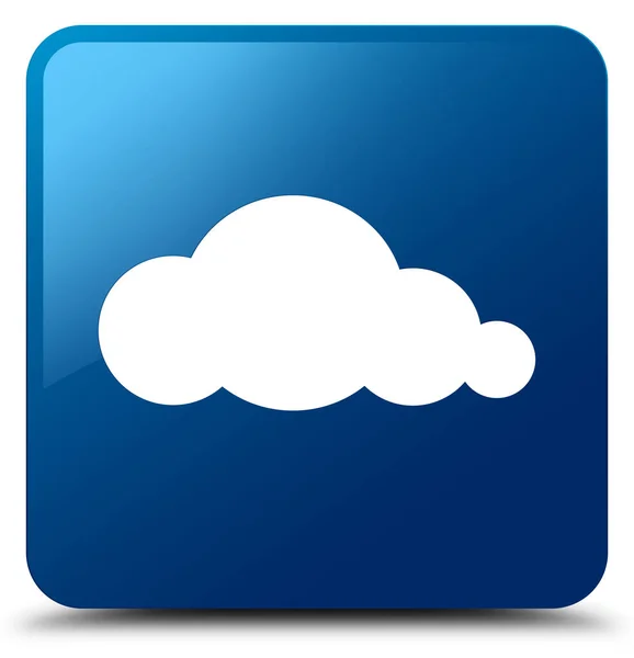 Cloud ikonu modré čtvercové tlačítko — Stock fotografie