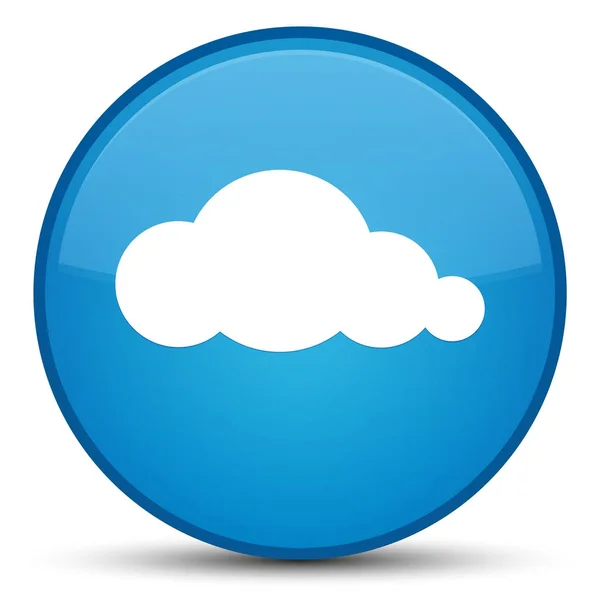 Ícone de nuvem ciano especial botão redondo azul — Fotografia de Stock