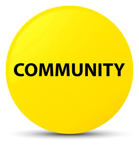 Comunidad botón redondo amarillo — Foto de Stock