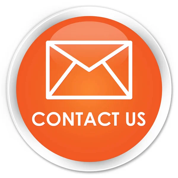 Contattaci (icona e-mail) pulsante rotondo arancione premium — Foto Stock