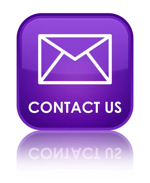 Contactez-nous (icône email) bouton carré violet spécial — Photo