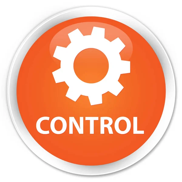 Kontroll (inställningsikonen) premium orange runda knappen — Stockfoto
