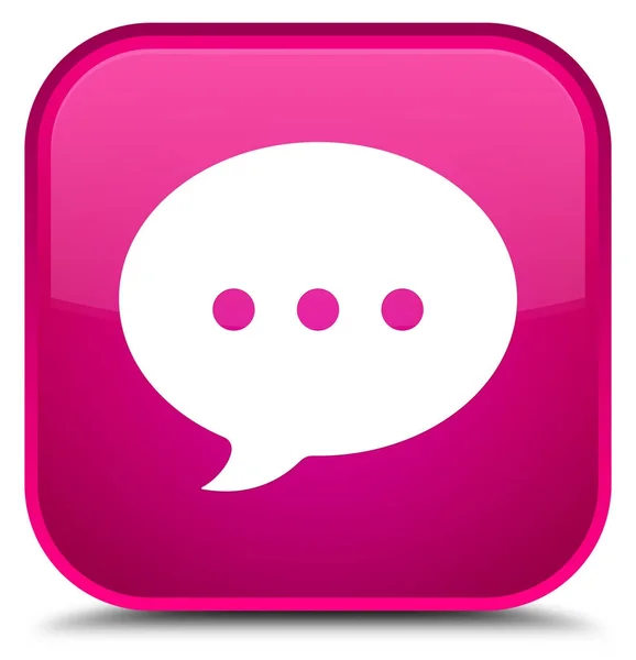 대화 아이콘 특별 한 분홍색 사각형 버튼 — 스톡 사진