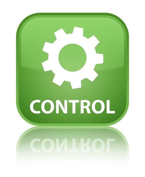 Controllo (icona delle impostazioni) speciale pulsante quadrato verde morbido — Foto Stock