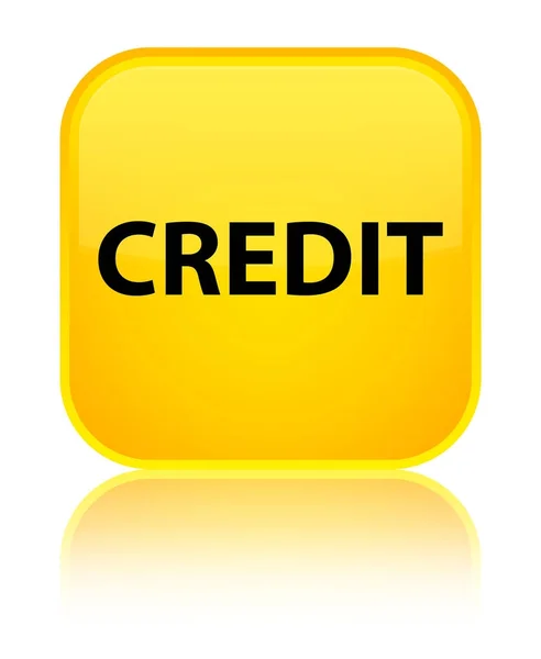 Crédito botão quadrado amarelo especial — Fotografia de Stock