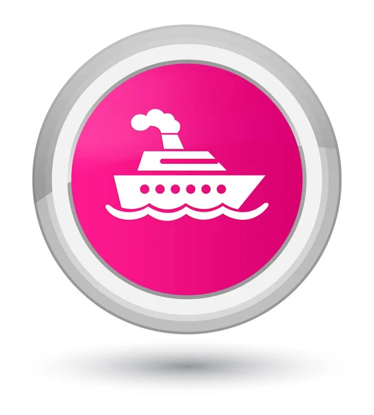 Cruise schip pictogram prime roze ronde knop — Stockfoto