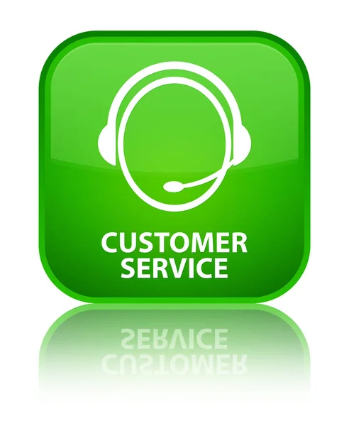 Customer service (pictogram van de zorg van de klant) speciale groene vierkante knop — Stockfoto